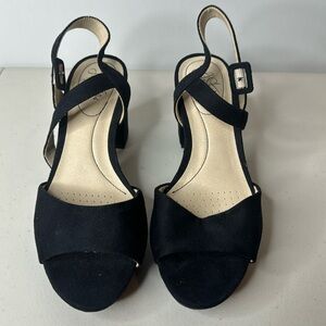 Life stride black wedge heels for women size 8W